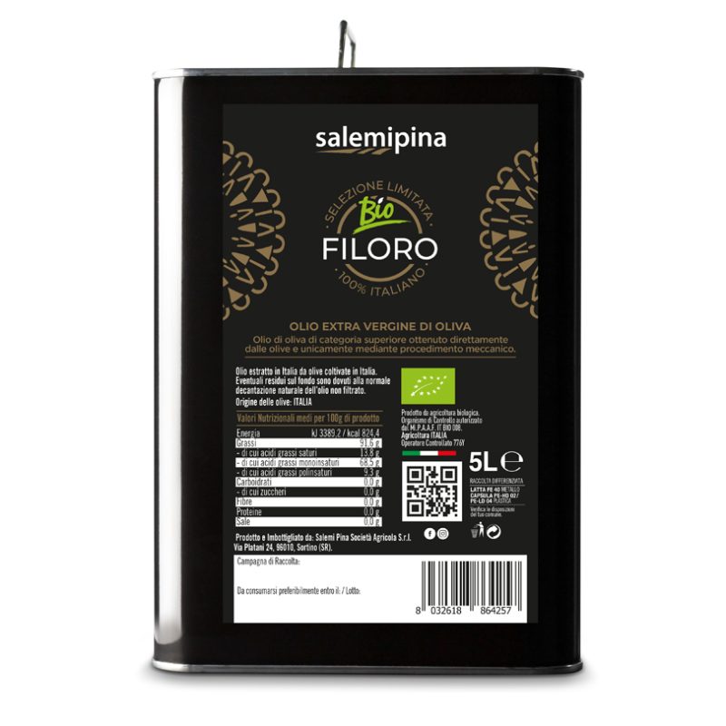 olio evo bio filoro in lattina